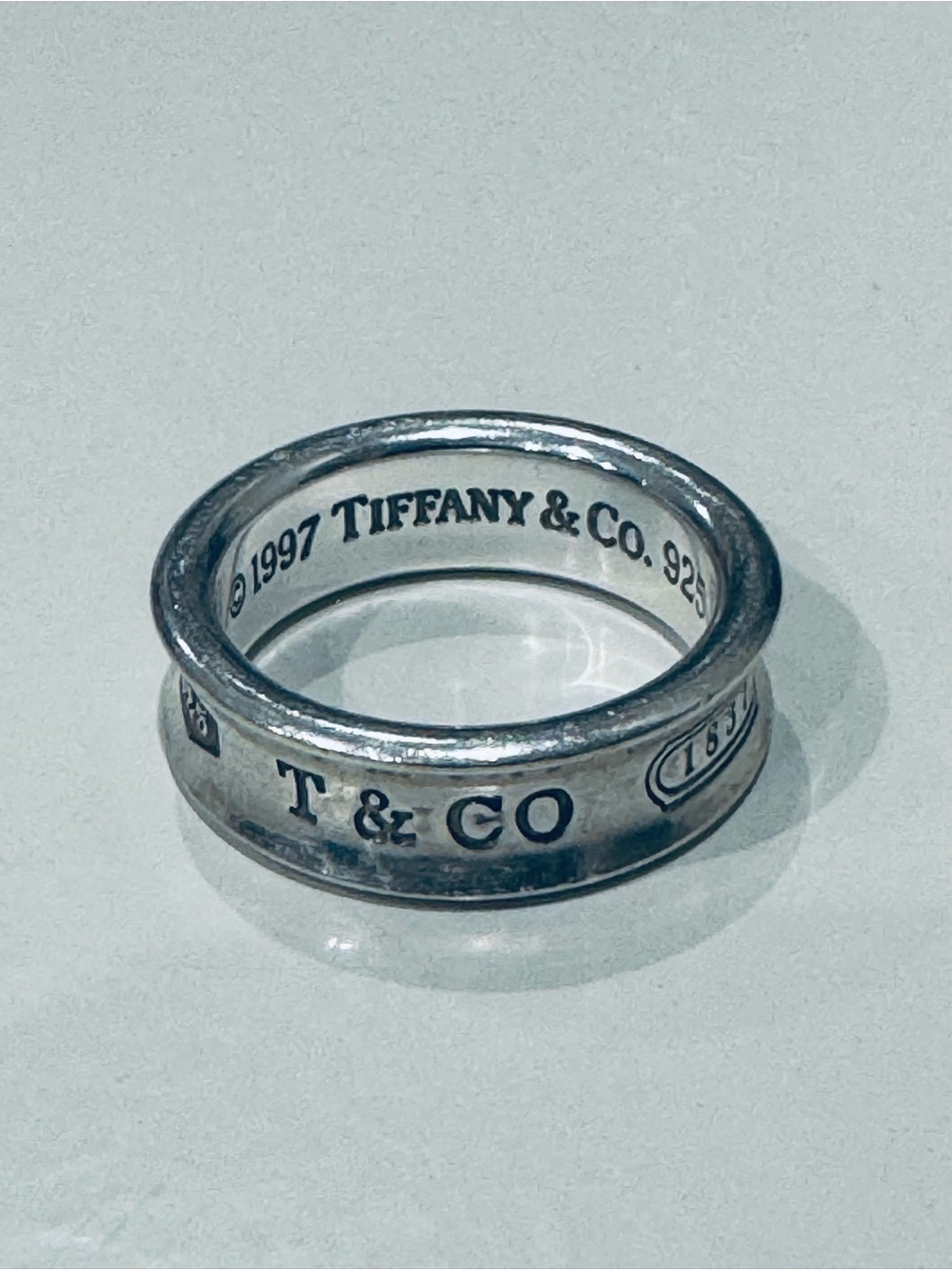 Tiffany & Co. Sterling Silver T & CO Band Ring - Silver